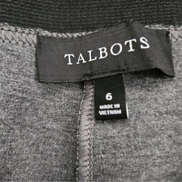 Talbots Soho Leggings Ankle Pants Size 6 Stretch Waist Band Gray Black Comfy EUC - Picture 4 of 8